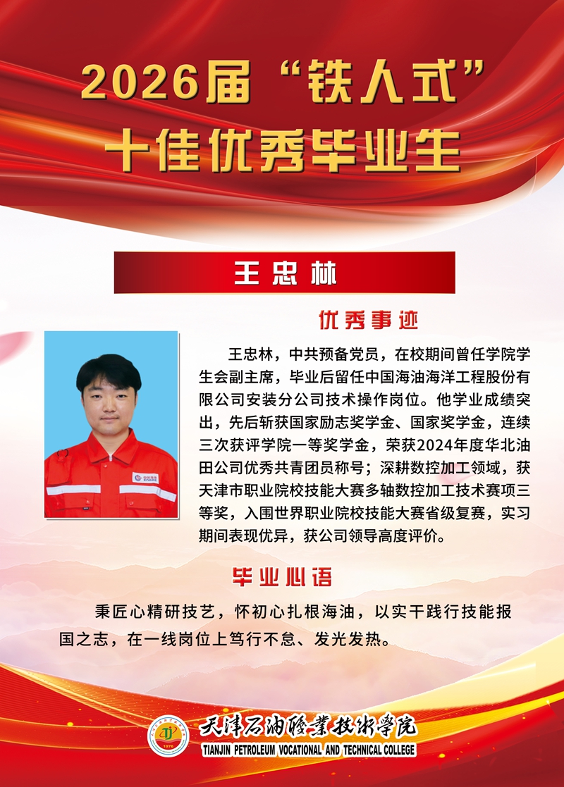 “铁人式”十佳毕业生事迹展示｜王忠林