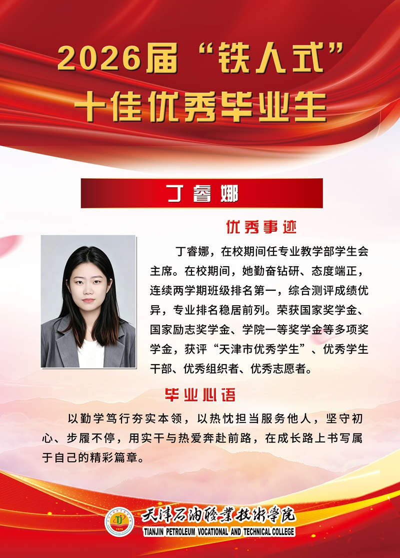 “铁人式”十佳毕业生事迹展示｜丁睿娜